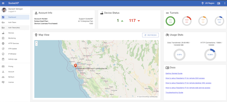 SocketXP IoT Remote Access and Device Management Platform