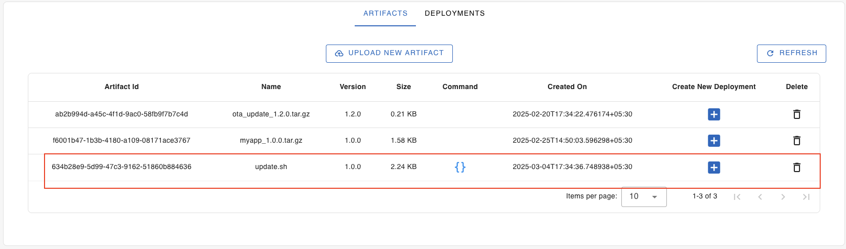 SocketXP OTA Update upload an IoT app binary to SocketXP cloud artifact registry
