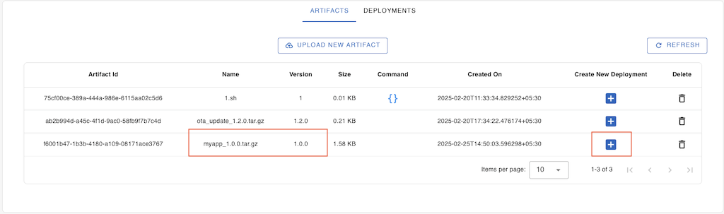 SocketXP OTA Update upload an IoT app binary to SocketXP cloud artifact registry